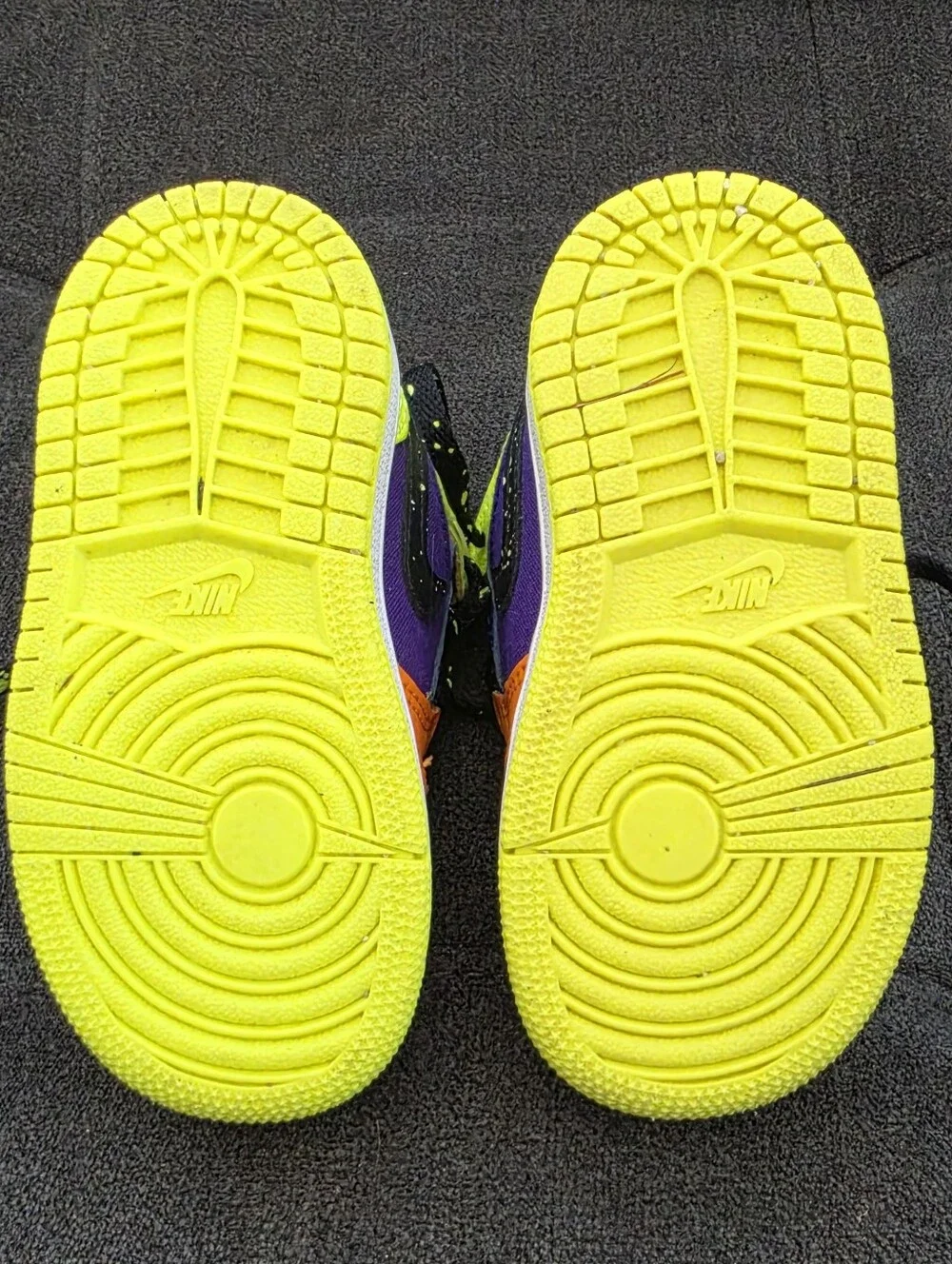 Nike Toddler High-Top Sneakers in Neon Yellow, Orange & Purple
